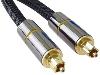 PremiumCord Optický audio kabel Toslink, OD:7mm, Gold-metal design + Nylon 3m