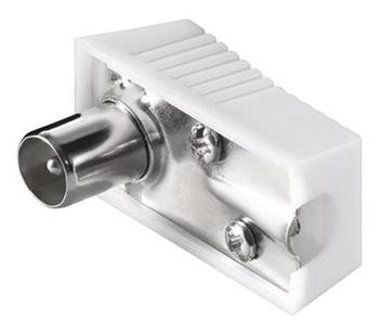 PremiumCord TV antenní konektor IEC úhlový-M, 75 Ohm, plochý konektor