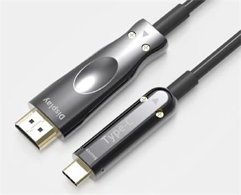 PremiumCord USB-C na HDMI optický kabel 10m rozlišení obrazu 4K*2K@60Hz Aluminium
