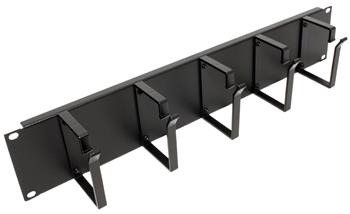 Roline 19" vyvazovací panel 2U, 5x plastový třmen "G" 85x60, černý