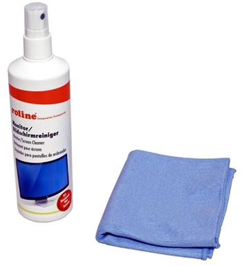 Roline Čistící sada na LCD obrazovky, 250ml roztok (rozprašovač) + utěrka z mikrovlákna 40x40cm