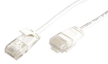 Roline GREEN UTP patchkabel kat. 6a, tenký, LSOH, 0,3m, bílý