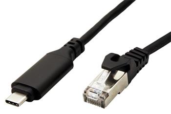Roline Kabel USB C(M) -> RJ45M, Gigabit Ethernet, 5m, černý