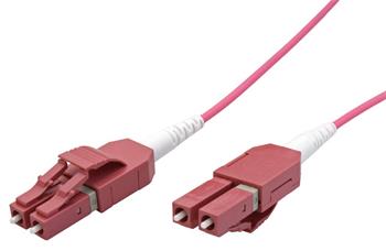 Roline Optický patchkabel LC-LC,50/125 (multi mode), duplex,OM4, LSOH, uniboot, 1m