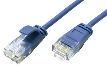 Roline UTP slim patchkabel kat. 6a, LSOH, 0,5m, modrý
