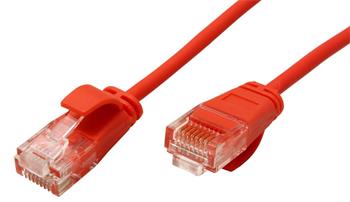 Roline UTP slim patchkabel kat. 6a, LSOH, 5m, červený