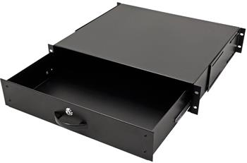 Roline Uzamykatelná zásuvka do 19" rozvaděče, 2U, 400mm, černá