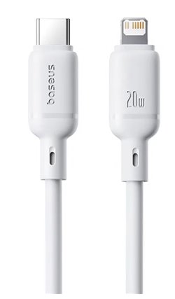 Rychlonabíjecí kabel Baseus Silky USB-C/Lightning 1m 20W bílý
