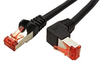 S/FTP patchkabel kat.6, lomený konektor, 0,5m, černý
