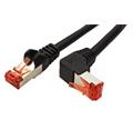 S/FTP patchkabel kat.6, lomený konektor, 0,5m, černý