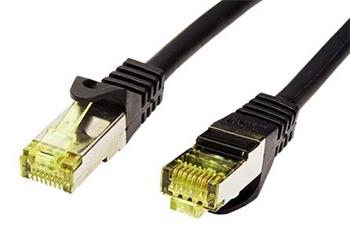 S/FTP patchkabel kat. 7, s konektory RJ45, LSOH, 3m, černý
