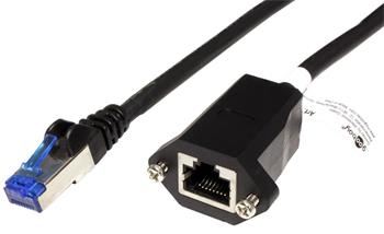 S/FTP patchkabel prodlužovací kat. 6a, RJ45 M-F, LSOH, 3m, černý