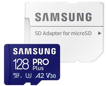 Samsung micro SDXC karta 128GB PRO Plus + SD adaptér