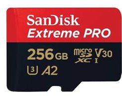 SanDisk Extreme PRO/micro SDXC/256GB/200MBps/UHS-I U3 / Class 10/+ Adaptér