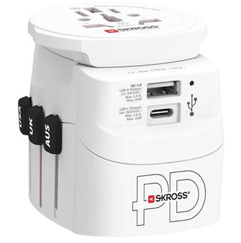 SKROSS Univerzální cestovní adaptér "PRO Light USB AC30PD - World", PD až 30W, USB A + C