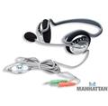 Sluchátka s mikrofonem MANHATTAN Tvarované, ovládání hlasitosti, 3.5mm jack