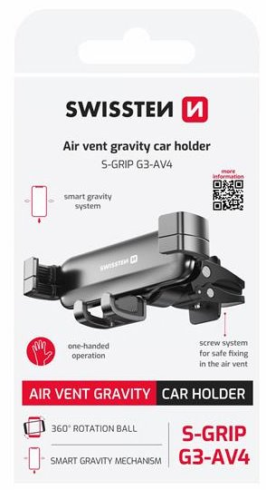 Swissten Gravity držák do ventilace auta s-grip g3-av4