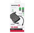 SWISSTEN POWER BANK 10000 mAh PD 20W S INTEGROVANÝMI KABELY USB-C A LIGHTNING (kompatibilní s MagSafe)