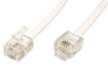Telefonní kabel 10m s konektory bílý