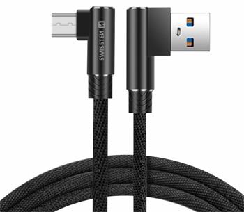TEXTILNÍ DATOVÝ KABEL SWISSTEN ARCADE USB / MICRO USB 1,2 M ČERNÝ