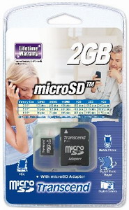 Transcend Micro Secure Digital karta 2GB vč. adaptéru