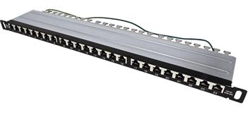 TRENDnet Patchpanel 19" kat. 6a UTP, 24 portů, černý, 0,5U