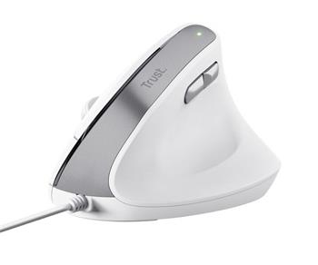 TRUST Bayo II Ergonomic, vertikální drátová USB myš, bílá