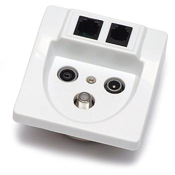 TV/FM/SAT/RJ45/RJ11 zásuvka koncová