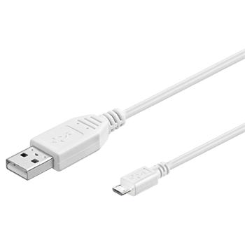 USB 2.0 kabel A- microUSB (M), 1m bílý
