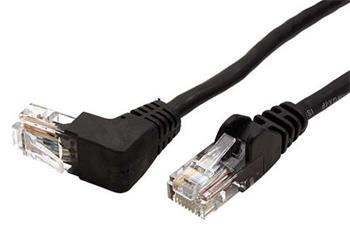 UTP kabel cat.5e 3m černý 1 lomený konektor