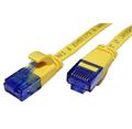 UTP patchkabel kat. 6a, plochý, 0,5m, žlutý
