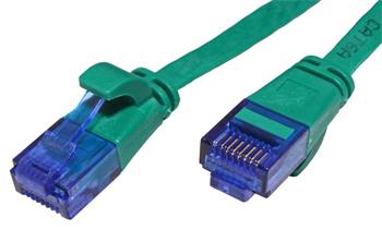 UTP patchkabel kat. 6a, plochý, 1,5m, zelený