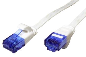 UTP patchkabel kat. 6a, plochý, 1m, bílý