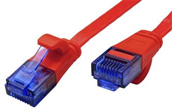 UTP patchkabel kat. 6a, plochý, 5m, červený