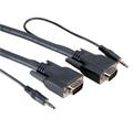 VGA kabel propojovací M/M + jack 3,5 M/M 10m stíněný