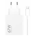 Xiaomi MDY-12-EH USB-A 67W Cestovní Nabíječka + USB-C 6.2A Datový Kabel White