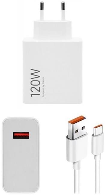 Xiaomi MDY-14-EE USB-A 120W Cestovní Nabíječka + USB-C 6A Datový Kabel White