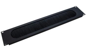 XtendLan Vyvazovací panel, 2U, s kartáčem, černý